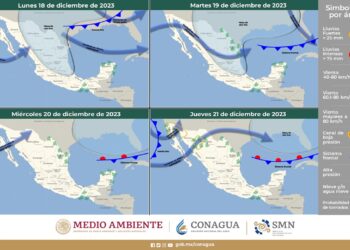 Se prevé viento de componente norte con rachas de 70 a 90 km/h en el Golfo e Istmo de Tehuantepec