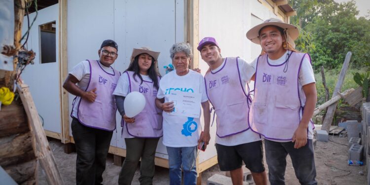 Continúan DIF Tamaulipas, INJUVE y TECHO construyendo vivienda progresiva para  población vulnerable