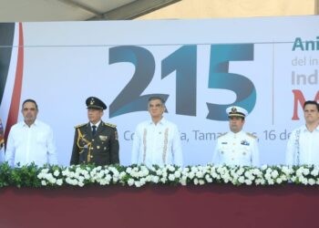 Américo Villarreal encabeza desfile cívico-militar: Tamaulipas celebra las Fiestas Patrias en paz