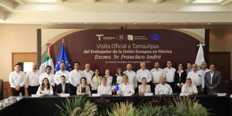 Embajador de la Unión Europea destaca condiciones de seguridad en Tamaulipas Subraya diplomático trabajo del gobernador Américo Villarreal para crear un clima  idóneo para la inversión europea