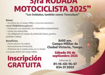 Invita SEDENA a la Tercera Rodada Motociclista en Ciudad Victoria