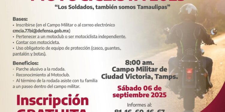 Invita SEDENA a la Tercera Rodada Motociclista en Ciudad Victoria