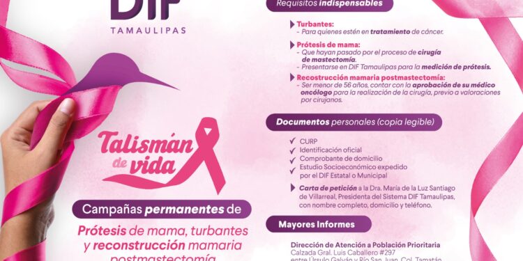 DIF Tamaulipas invita a campañas permanentes de apoyo a mujeres sobrevivientes de cáncer de mama