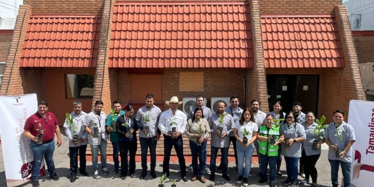 Entrega Secretaría de Desarrollo Rural de Tamaulipas 300 plantas para reforestación de  áreas verdes