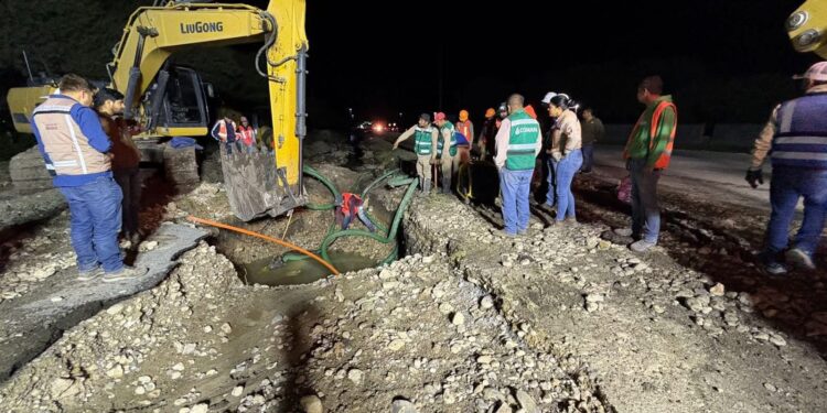 Atienden Gobierno de Tamaulipas y Conagua, accidente en Acueducto y garantizan abasto de agua en Victoria