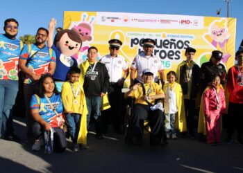 Guardia y Tránsito Estatal conviven con familias reynosenses en Carrera “Pequeños  Héroes” 2026