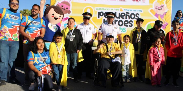 Guardia y Tránsito Estatal conviven con familias reynosenses en Carrera “Pequeños  Héroes” 2026