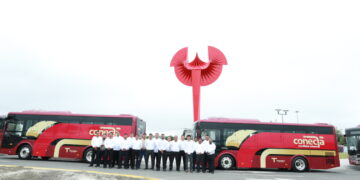 Supervisa gobernador unidades del nuevo sistema de transporte público de Tamaulipas