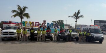 Refuerza Protección Civil Tamaulipas operativo de atención y seguridad en Playa Miramar durante periodo vacacional