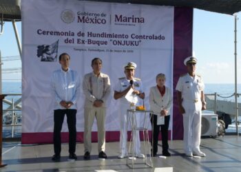 Fortalecen en Tamaulipas creación de arrecifes artificiales con hundimiento del ex  buque Onjuku