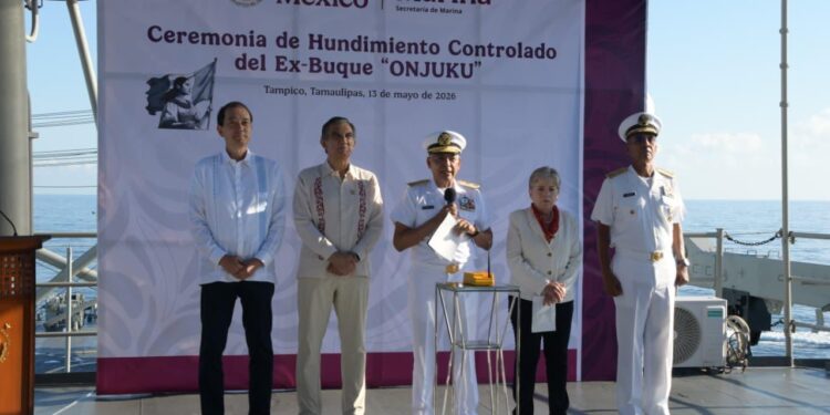 Fortalecen en Tamaulipas creación de arrecifes artificiales con hundimiento del ex  buque Onjuku