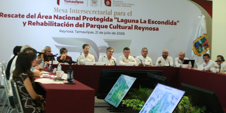 Revisa Américo avances de la estrategia integral para rescatar la Laguna La Escondida y rehabilitar el Parque Cultural  Reynosa